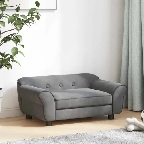 Sofa za pse tamnosiva 72 x 45 x 30 cm plišana - Tamno siva Cijena