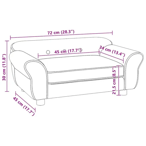 Sofa za pse tamnosiva 72 x 45 x 30 cm plišana - Tamno siva Cijena