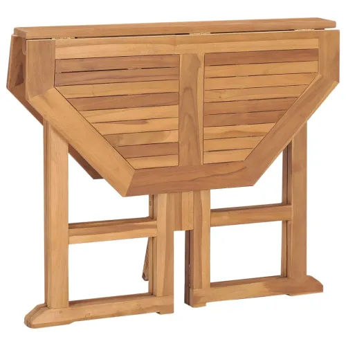 5-dijelni sklopivi vrtni blagovaonski set od masivne tikovine - Za 4 osobe (bez naslona za ruke) Osmerokut 90 x 90 x 75 cm Cijena