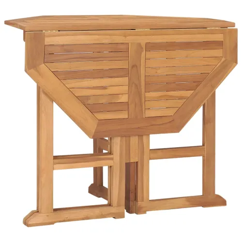5-dijelni sklopivi vrtni blagovaonski set od masivne tikovine - Za 4 osobe (s naslonom za ruke) Osmerokut 90 x 90 x 75 cm Cijena