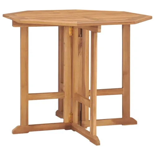 5-dijelni sklopivi vrtni blagovaonski set od masivne tikovine - Za 4 osobe (s naslonom za ruke) Osmerokut 90 x 90 x 75 cm Cijena