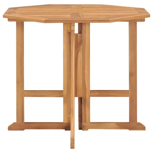 5-dijelni sklopivi vrtni blagovaonski set od masivne tikovine - Za 4 osobe (s naslonom za ruke) Osmerokut 90 x 90 x 75 cm Cijena