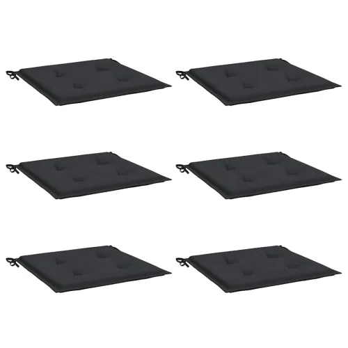 Jastuci za vrtne stolice 6 kom crni 40x40x3 cm od tkanine - Crna 40 x 40 x 3 cm 6 Cijena