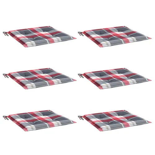 Jastuci za vrtne stolice 6kom crveni karirani 40x40x3cm tkanina - Crveni karirani uzorak 40 x 40 x 3 cm 6 Cijena