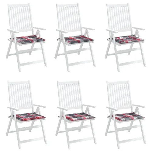 Jastuci za vrtne stolice 6kom crveni karirani 40x40x3cm tkanina - Crveni karirani uzorak 40 x 40 x 3 cm 6 Cijena
