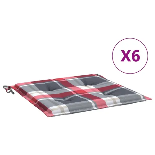Jastuci za vrtne stolice 6kom crveni karirani 40x40x3cm tkanina - Crveni karirani uzorak 40 x 40 x 3 cm 6 Cijena