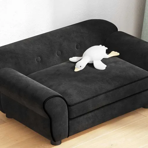Sofa za pse crna 72 x 45 x 30 cm plišana - Crna Cijena