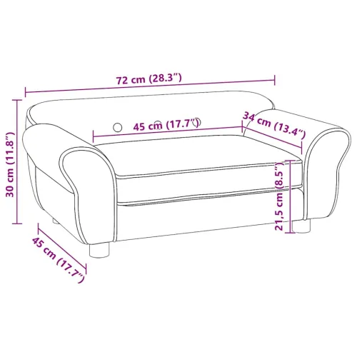 Sofa za pse crna 72 x 45 x 30 cm plišana - Crna Cijena