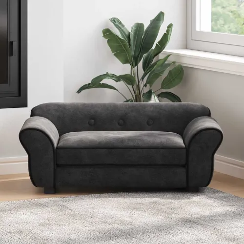 Sofa za pse crna 72 x 45 x 30 cm plišana - Crna Crna Cijena