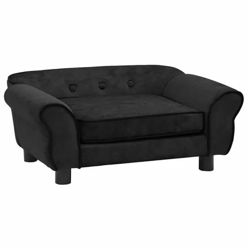 Sofa za pse crna 72 x 45 x 30 cm plišana - Crna Crna Cijena