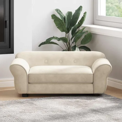 Sofa za pse krem 72 x 45 x 30 cm plišana - Krema Cijena