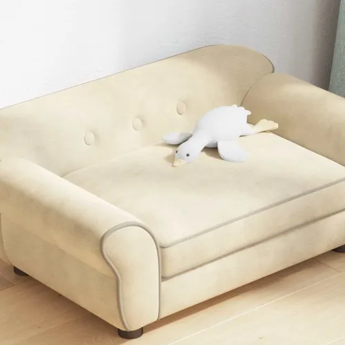 Sofa za pse krem 72 x 45 x 30 cm plišana - Krema Cijena