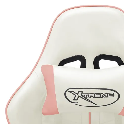 Gaming stolica od umjetne kože bijelo-ružičasta - Bijela i ružičasta 1 Bez naslona za noge Cijena