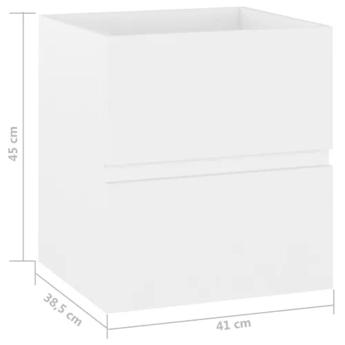 Ormarić s ugrađenim Lavabo - Umivaonikom bijeli od iverice - Bijela 41 x 38.5 x 45 cm bez slavine i odvoda Cijena