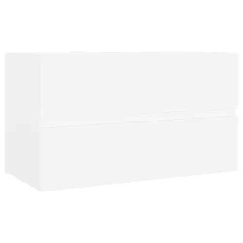 Ormarić s ugrađenim Lavabo - Umivaonikom bijeli od konstruiranog drva - Bijela 80 x 38.5 x 45 cm 1 bez slavine i odvoda Cijena