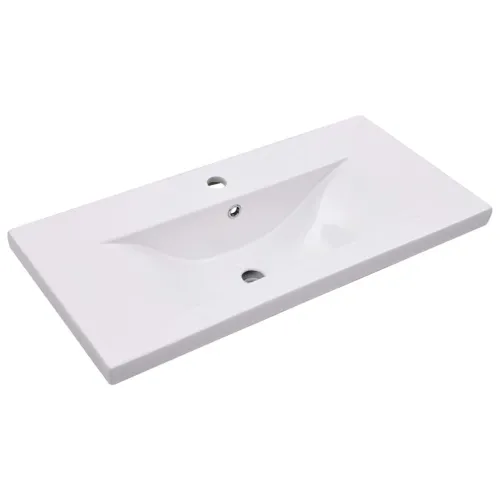 Ormarić s ugrađenim Lavabo - Umivaonikom bijeli od konstruiranog drva - Bijela 80 x 38.5 x 45 cm 1 bez slavine i odvoda Cijena