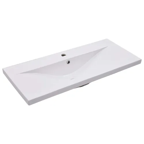 Ormarić s ugrađenim Lavabo - Umivaonikom od konstruiranog drva bijeli - Bijela 90 x 38.5 x 45 cm bez slavine i odvoda Cijena