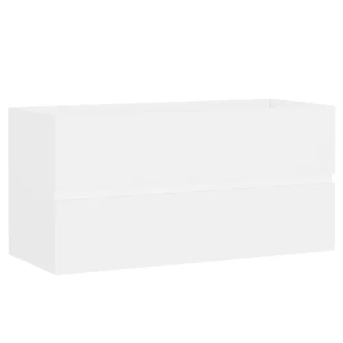 Ormarić s ugrađenim Lavabo - Umivaonikom od konstruiranog drva bijeli - Bijela 90 x 38.5 x 45 cm bez slavine i odvoda Cijena