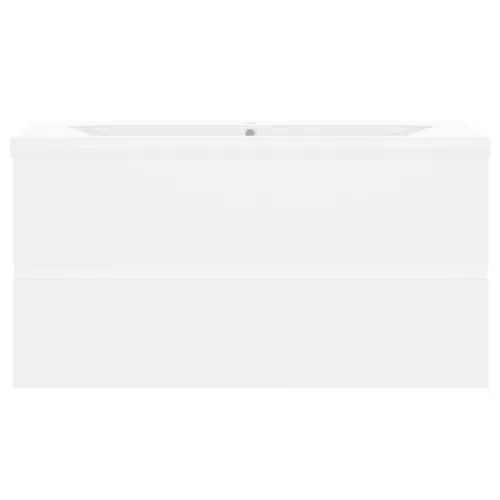 Ormarić s ugrađenim Lavabo - Umivaonikom od konstruiranog drva bijeli - Bijela 90 x 38.5 x 45 cm bez slavine i odvoda Cijena
