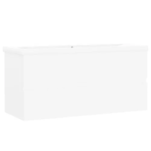 Ormarić s ugrađenim Lavabo - Umivaonikom bijeli konstruirano drvo - Bijela 100 x 38.5 x 45 cm bez slavine i odvoda Cijena