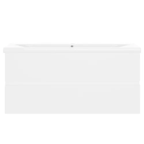 Ormarić s ugrađenim Lavabo - Umivaonikom bijeli konstruirano drvo - Bijela 100 x 38.5 x 45 cm bez slavine i odvoda Cijena