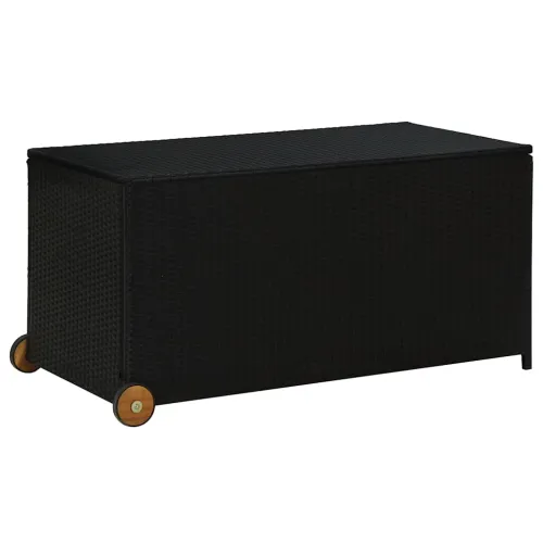 Vrtna kutija za pohranu crna 120 x 65 x 61 cm od poliratana - Crna Crna Cijena