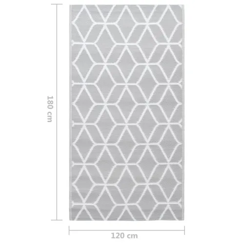 Vanjski tepih ARAKIL sivi 120 x 180 cm PP - Siva i bijela 120 x 180 cm Cijena