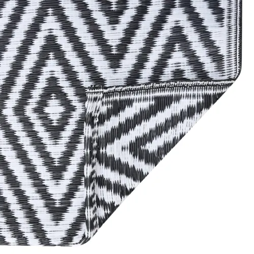Vanjski tepih ARAKIL bijelo-crni 120 x 180 cm PP - Bijela i crna 120 x 180 cm 1 Cijena
