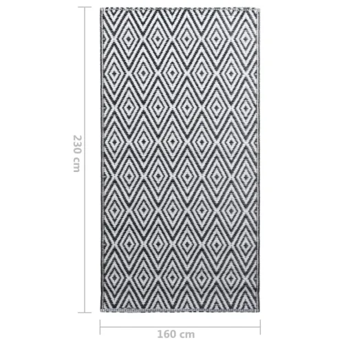 Vanjski tepih ARAKIL bijelo-crni 160 x 230 cm PP - Bijela i crna 160 x 230 cm 1 Cijena