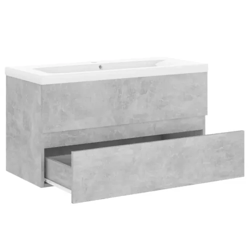 Ormarić s ugrađenim Lavabo - Umivaonikom boja betona konstruirano drvo - Beton siva 90 x 38.5 x 45 cm bez slavine i odvoda Cijena
