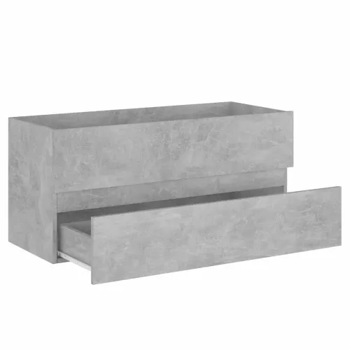 Ormarić s ugrađenim Lavabo - Umivaonikom siva boja betona drvena - Beton siva 100 x 38.5 x 45 cm bez slavine i odvoda Cijena