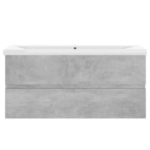 Ormarić s ugrađenim Lavabo - Umivaonikom siva boja betona drvena - Beton siva 100 x 38.5 x 45 cm bez slavine i odvoda Cijena