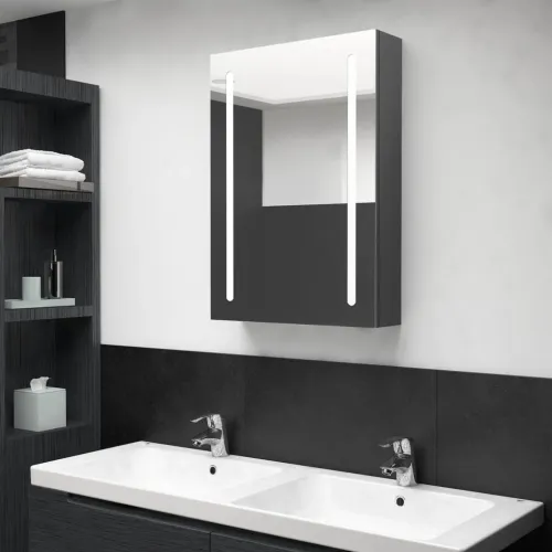 LED kupaonski ormarić s ogledalom sivi 50 x 13 x 70 cm - Siva 50 x 13 x 70 cm Cijena