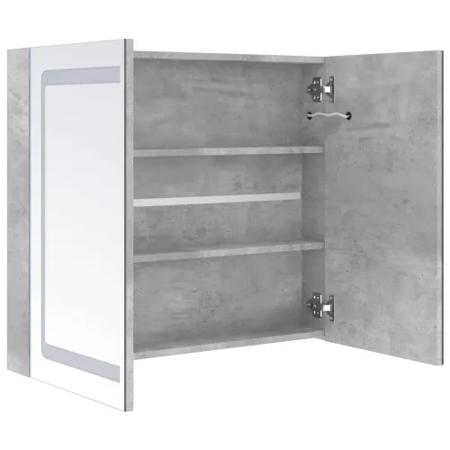 LED kupaonski ormarić s ogledalom siva boja betona 80x12x68 cm - Beton siva Cijena