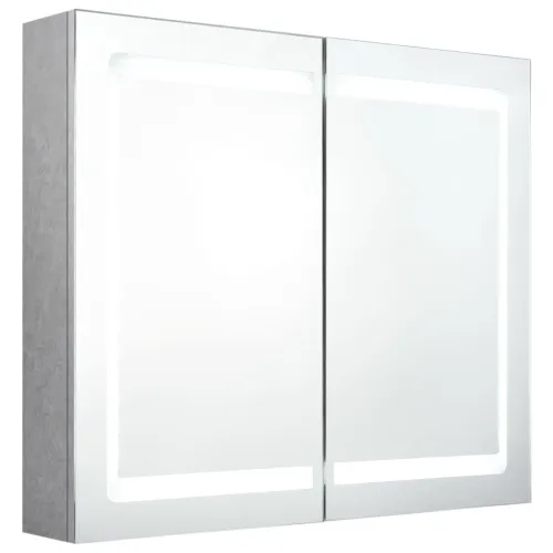 LED kupaonski ormarić s ogledalom siva boja betona 80x12x68 cm - Beton siva Cijena