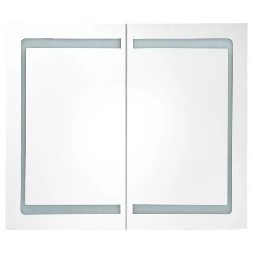 LED kupaonski ormarić s ogledalom sjajni crni 80 x 12 x 68 cm - Sjajna crna Cijena