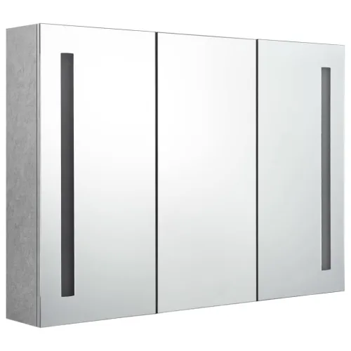 LED kupaonski ormarić s ogledalom siva boja betona 89x14x62 cm - Beton siva 89 x 14 x 62 cm Cijena