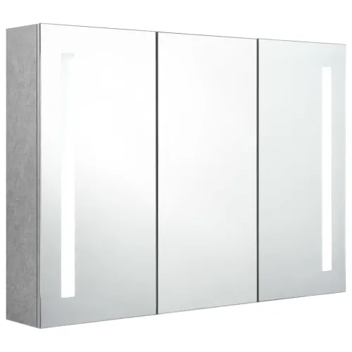 LED kupaonski ormarić s ogledalom siva boja betona 89x14x62 cm - Beton siva 89 x 14 x 62 cm Cijena