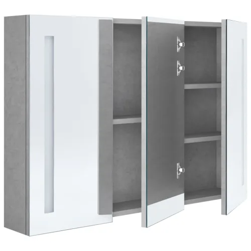 LED kupaonski ormarić s ogledalom siva boja betona 89x14x62 cm - Beton siva 89 x 14 x 62 cm Cijena