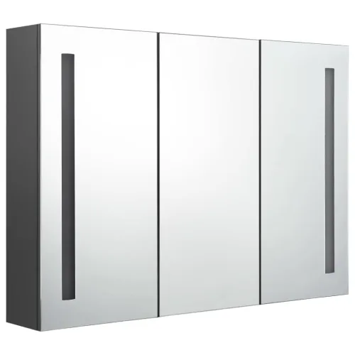 LED kupaonski ormarić s ogledalom 89 x 14 x 62 cm sivi - Siva 89 x 14 x 62 cm 1 Cijena