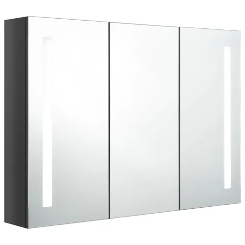 LED kupaonski ormarić s ogledalom 89 x 14 x 62 cm sjajni sivi - Sjajna siva 89 x 14 x 62 cm Cijena