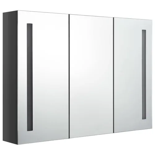 LED kupaonski ormarić s ogledalom 89 x 14 x 62 cm sjajni sivi - Sjajna siva 89 x 14 x 62 cm Cijena