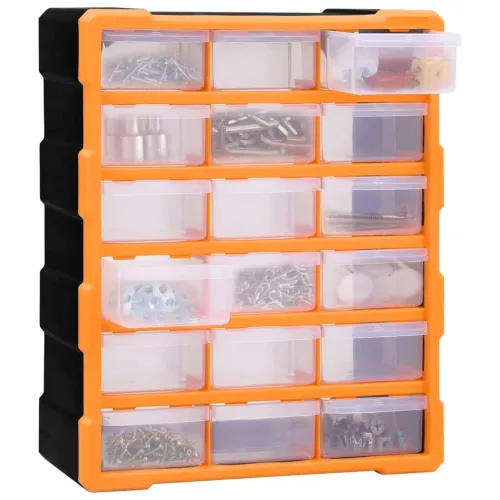 Organizator s 18 srednjih ladica 38 x 16 x 47 cm - Narančasta i crna 18 ladica 1 1 Cijena