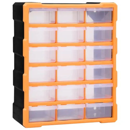 Organizator s 18 srednjih ladica 38 x 16 x 47 cm - Narančasta i crna 18 ladica 1 1 Cijena