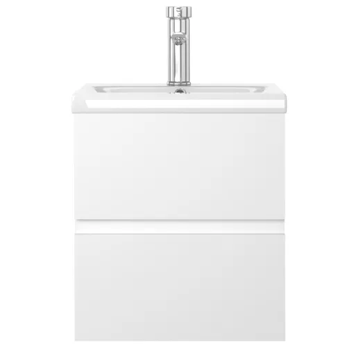 Ormarić s ugrađenim Lavabo - Umivaonikom bijeli od konstruiranog drva - Bijela 41 x 38.5 x 45 cm sa slavinom i odvodom Cijena