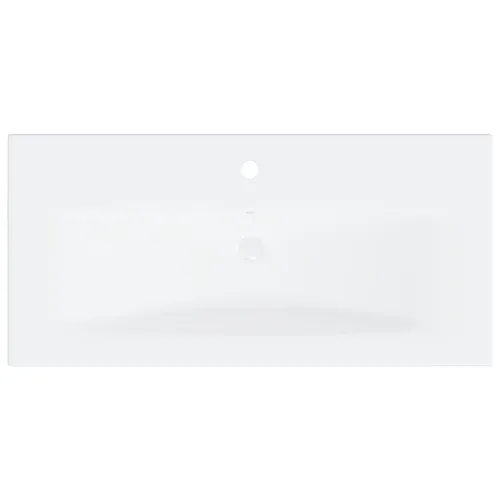 Ormarić s ugrađenim Lavabo - Umivaonikom bijeli konstruirano drvo - Bijela 80 x 38.5 x 45 cm 1 sa slavinom i odvodom Cijena
