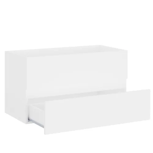 Ormarić s ugrađenim Lavabo - Umivaonikom bijeli konstruirano drvo - Bijela 80 x 38.5 x 45 cm 1 sa slavinom i odvodom Cijena