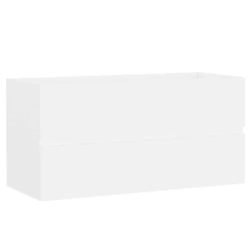 Ormarić s ugrađenim Lavabo - Umivaonikom bijeli konstruirano drvo - Bijela 90 x 38.5 x 45 cm sa slavinom i odvodom Cijena