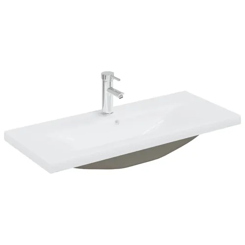 Ormarić s ugrađenim Lavabo - Umivaonikom bijeli konstruirano drvo - Bijela 90 x 38.5 x 45 cm sa slavinom i odvodom Cijena