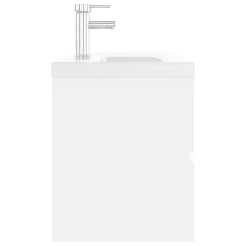 Ormarić s ugrađenim Lavabo - Umivaonikom bijeli konstruirano drvo - Bijela 100 x 38.5 x 45 cm sa slavinom i odvodom Cijena